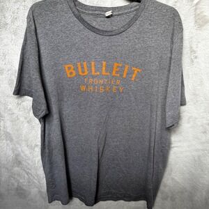 Bulleit Frontier Whiskey Graphic T Shirt Gray Orange Mens Size XL